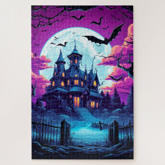Spooky oud spookhuis Halloween Legpuzzel (Verticaal)