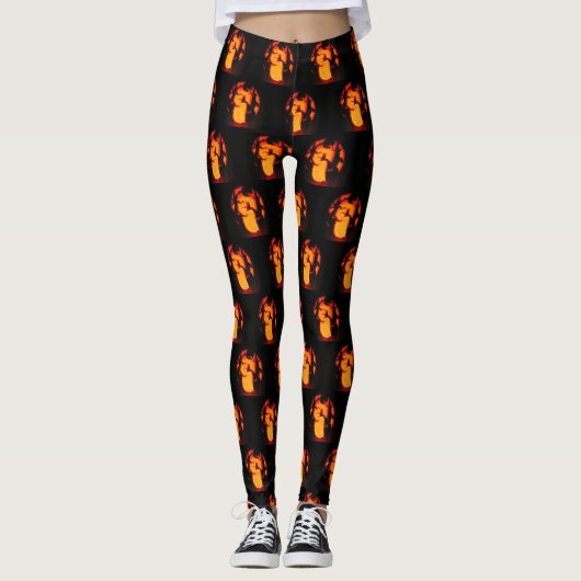 Spooky Owl Halloween Leggings (Voorkant)