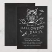 Spooky Owl Halloween Party Invitation Kaart (Voorkant / Achterkant)