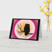 Spooky Owl Kaart (Gele Bloem)