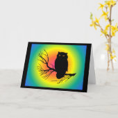 Spooky Owl Kaart (Gele Bloem)