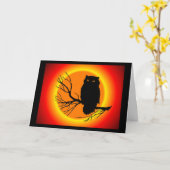 Spooky Owl Kaart (Gele Bloem)