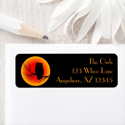 Spooky Owl Moon Etiket (Insitu)