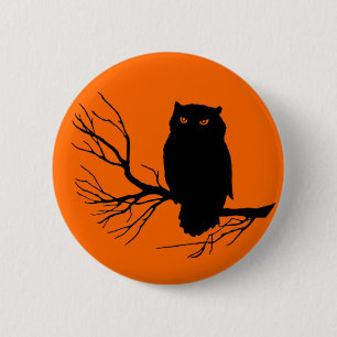  Spooky Owl Ronde Button 5,7 Cm