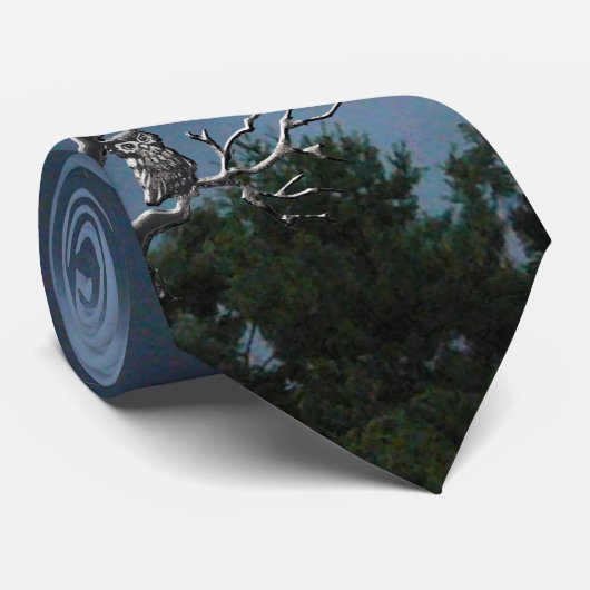Spooky Owl Stropdas (Opgerold)