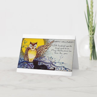 Spooky Owl Vintage Halloween Kaart
