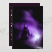 Spooky Paars Haunted Castle Kaart (Voorkant / Achterkant)