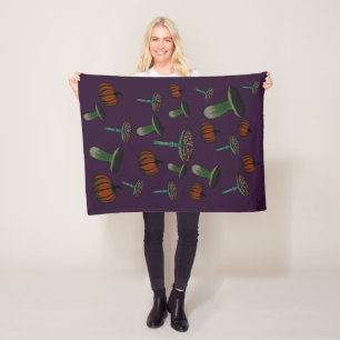 Spooky paddenstoeldestoel fleece deken