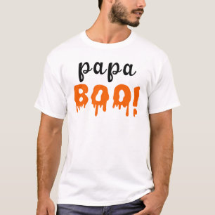 Spooky Papa Boo Oranje Halloween Familie T-shirt