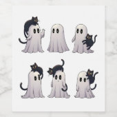 Spooky pastel gothic geesten zwarte katten Hallowe Wijn Etiket (Enkel label)