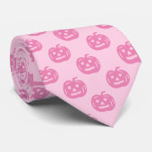 Spooky Pastel Roze Pompoen Patroon Halloween Stropdas (Opgerold)