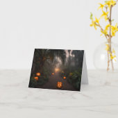 Spooky Pathway van Pompoenen & Palmbomen Kaart (Gele Bloem)