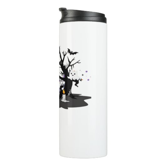 Spooky Paws & Pumpkin Halloween Nights Classic T-S Thermosbeker (Geroteerd rechts)