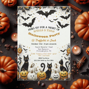 Spooky Paws Up Pet Kostuum Halloween Pumpkin Party Kaart
