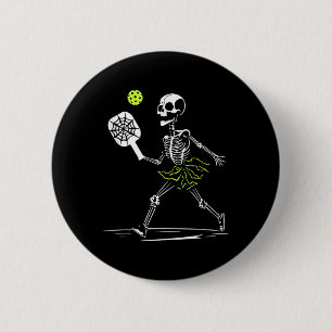 Spooky Pickleball Halloween Skeleton Vrouwen Tank  Ronde Button 5,7 Cm