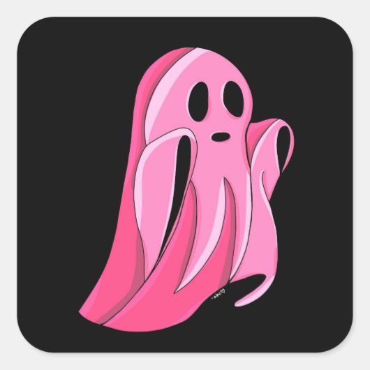 Spooky Pink Ghost Stickers (Voorkant)