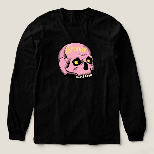 Spooky Pink Skull T Shirt (Voorkant)
