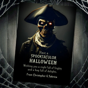 Spooky Pirate Halloween Groet Feestdagenkaart