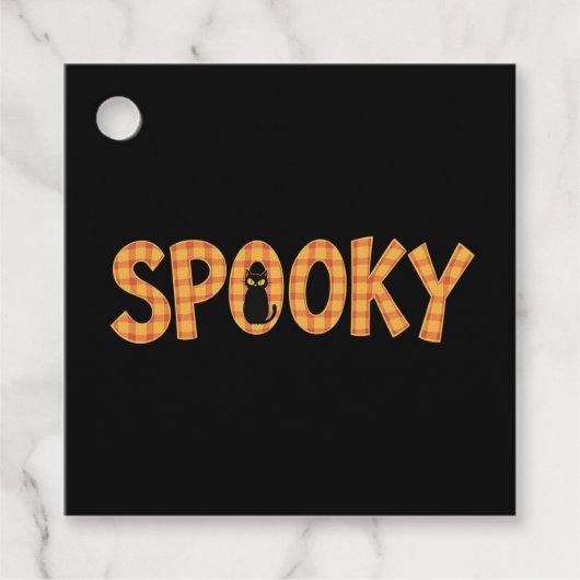 Spooky Plaid Lettering Halloween Bedankjes Labels (Voorkant)