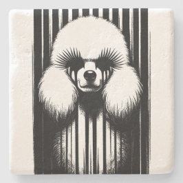 Spooky poedel met grunge esthetiek stenen onderzetter