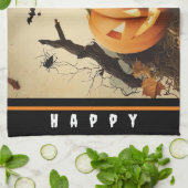 Spooky pompoen Halloween Collectie Theedoek (Gevouwen)