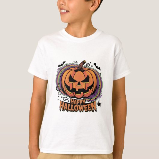 Spooky pompoen Halloween T-shirt (Voorkant)