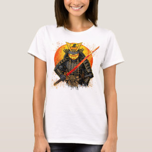 Spooky Pompoen Samurai Illustratie voor Halloween T-shirt