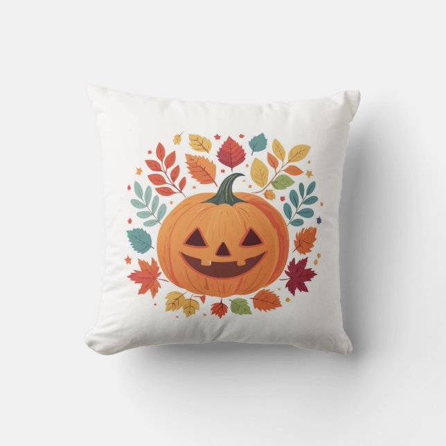 Spooky pompoenkussen kussen (Voorkant)