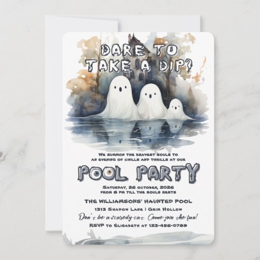 Spooky Pool Party Kaart (Voorkant)