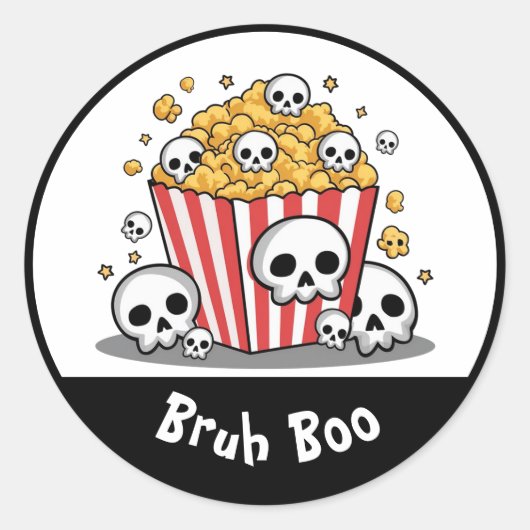 Spooky popcorn schedels boo Custom kinder Sticker (Voorkant)