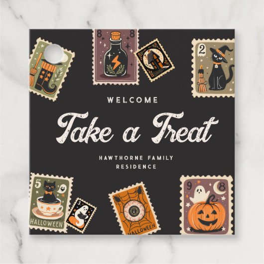 Spooky postzegel Halloween Party Bedankjes Labels (Voorkant)