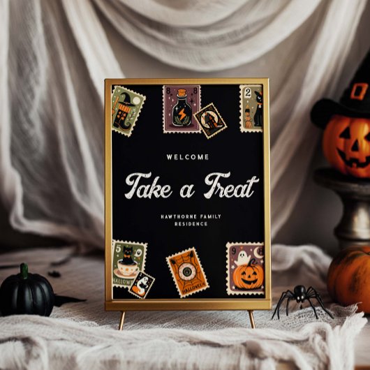 Spooky postzegel Halloween Party Poster