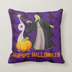 Spooky Pumpkin en heks Kussen