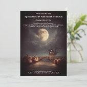 Spooky Pumpkin Field Halloween Party Uitnodiging (Staand voorkant)