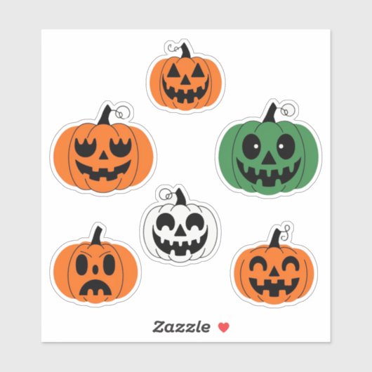 Spooky Pumpkin Gezichten Scrapbook Stickers Blad (Vel)