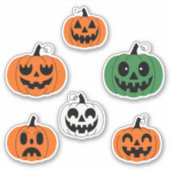 Spooky Pumpkin Gezichten Scrapbook Stickers Blad (Voorkant)
