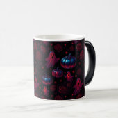 Spooky Pumpkin Ghost Rose Mug - 11 oz Magische Mok (Voorkant rechts)