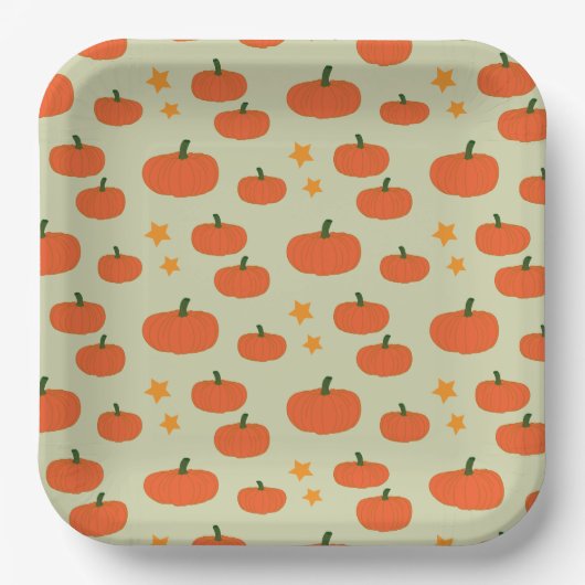 Spooky Pumpkin Halloween Papieren Bordje (Voorkant)