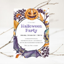 Spooky Pumpkin Halloween Party Invitation