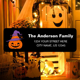 Spooky Pumpkin Halloween Party Mail Retouradres Etiket