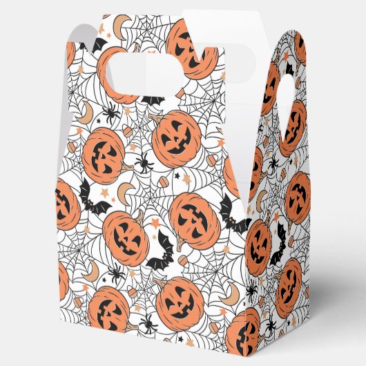 Spooky Pumpkin Halloween Pattern Bedankdoosjes (Geopend)