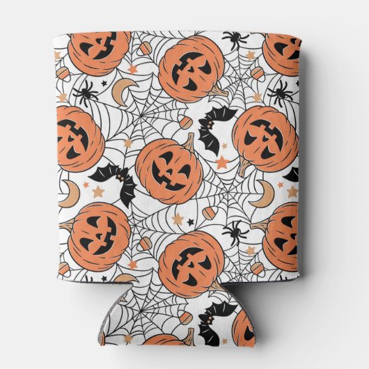 Spooky Pumpkin Halloween Pattern Blikjeskoeler (Achterkant)