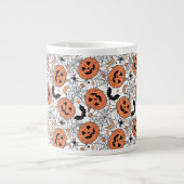 Spooky Pumpkin Halloween Pattern Extra Grote Beker (Voorkant)