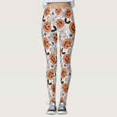 Spooky Pumpkin Halloween Pattern Leggings (Voorkant)