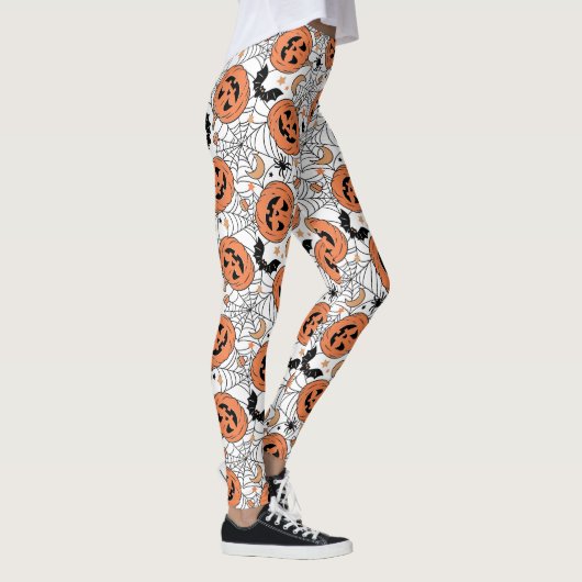 Spooky Pumpkin Halloween Pattern Leggings (Rechts)