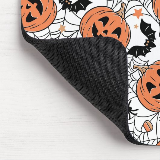 Spooky Pumpkin Halloween Pattern Muismat (Hoek)