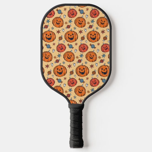 Spooky Pumpkin Halloween Pattern Pickleball Paddle (Voorkant)
