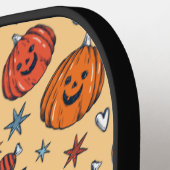 Spooky Pumpkin Halloween Pattern Pickleball Paddle (Links Detail)