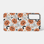 Spooky Pumpkin Halloween Pattern Samsung Galaxy Hoesje (Achterkant horizontaal)