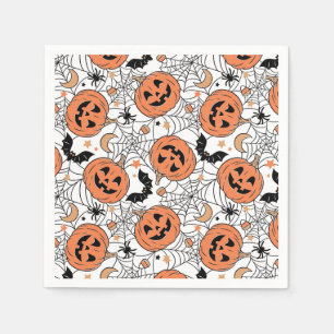 Spooky Pumpkin Halloween Pattern Servet